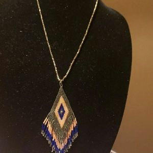 ERIMISH Beaded Pendant Long Necklace